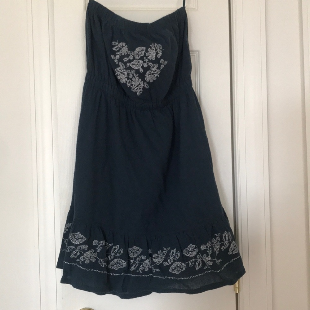 Strapless Navy Dress